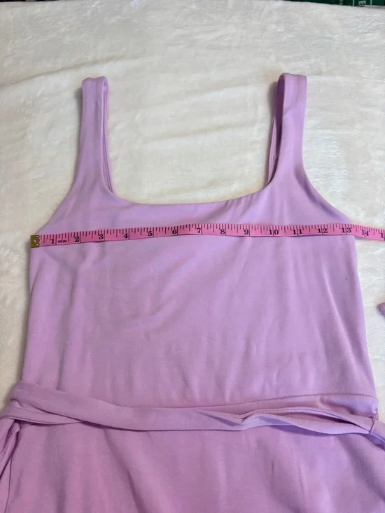 Wilfred Saturn Mini Dress Pink Wrap Tie Asymmetric Hem Square Neck Size S - Picture 9 of 11